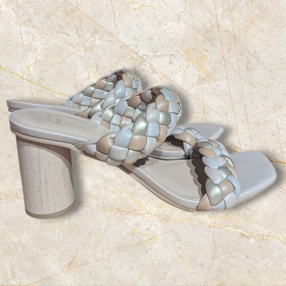 A New Day Women's Tan Braided Block Heels Size 9 1/2 - Picture 5 of 8